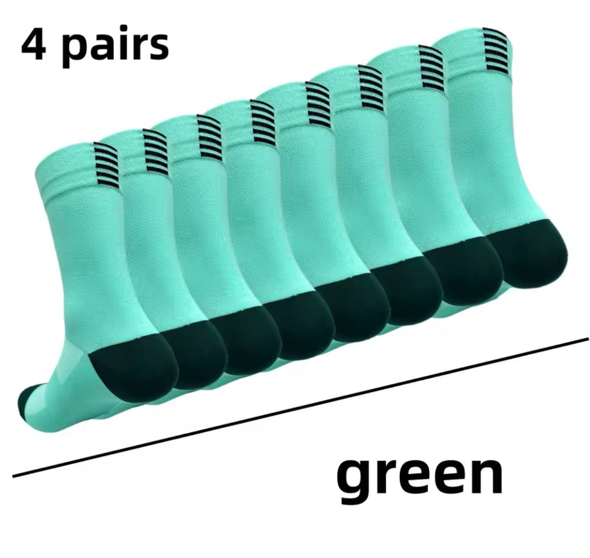 Quick-Dry Sports Crew Socks – 4-Pair Pack