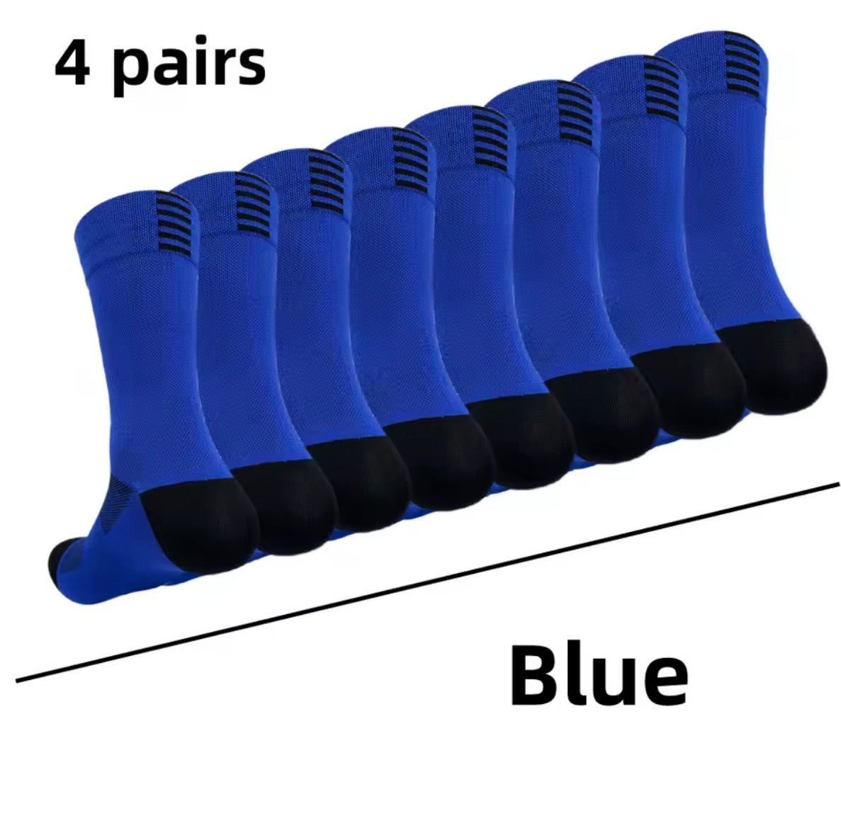 Quick-Dry Sports Crew Socks – 4-Pair Pack