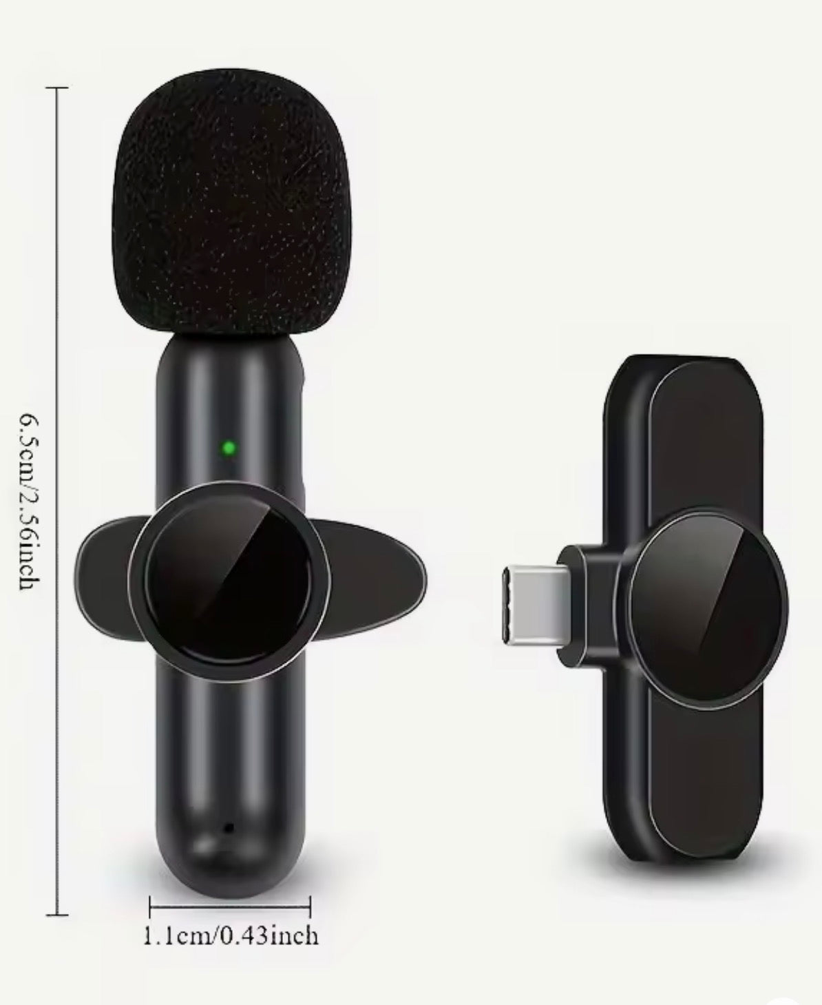 Mini Wireless Lavalier Microphone – USB-C, Noise Cancelling