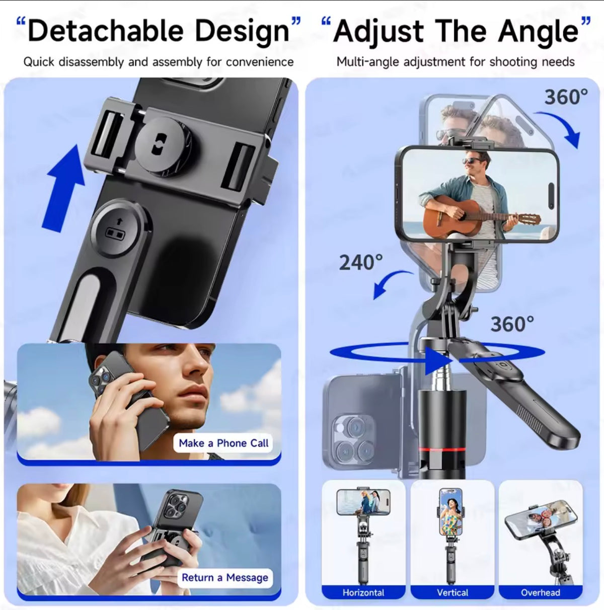 Extendable Phone Tripod Selfie Stick with Bluetooth Remote – 1.7m