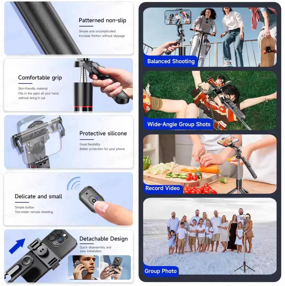 Extendable Phone Tripod Selfie Stick with Bluetooth Remote – 1.7m